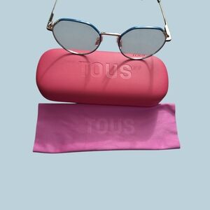 Tous Blue Frame Glasses with Pink Case